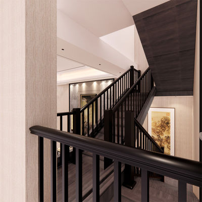 Barricata per scale in legno montata a parete per balcone in acciaio di design moderno e barricata in alluminio