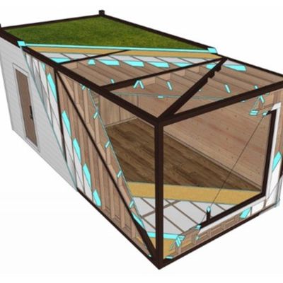 Materiale principale Pino Comodo Interno Esterno Attività commerciale Casa container