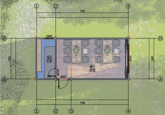 Materiale principale Pino Comodo Interno Esterno Attività commerciale Casa container