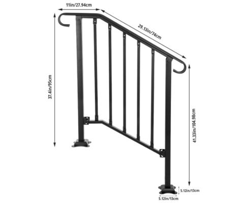 Elegante scalinata interna corrimano di ferro balustrade di pavimento balustrade balcone ringhiera in acciaio