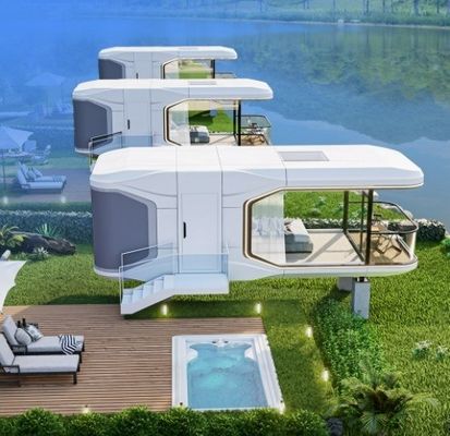 App Control Hotel Space Capsule House con tuta di prestazioni termiche e sistema elettrico