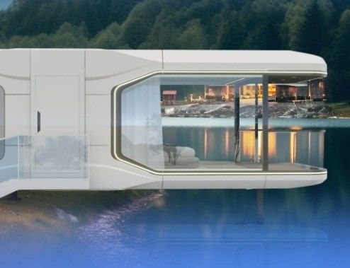App Control Hotel Space Capsule House con tuta di prestazioni termiche e sistema elettrico