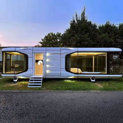 Design postmoderno stile telaio in acciaio Tiny House Space Capsule Camera per Hotel Villa Soggiorno