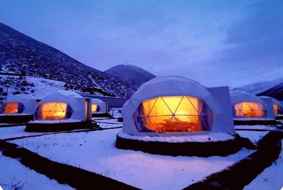 Casa di campagna all'aperto tenda rotonda Glamping Dome con colore personalizzato casa di lusso bagno