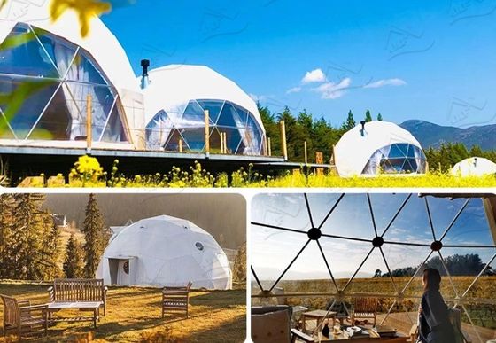 Casa di campagna all'aperto tenda rotonda Glamping Dome con colore personalizzato casa di lusso bagno