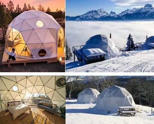 Casa di campagna all'aperto tenda rotonda Glamping Dome con colore personalizzato casa di lusso bagno