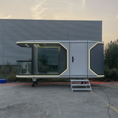 Modulo di ufficio in capsula mobile in acciaio personalizzabile con design minimalista per la vita all'aperto
