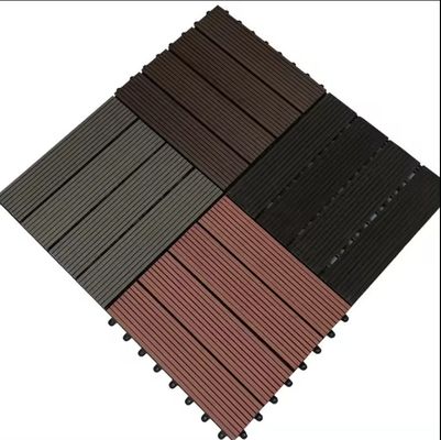 Terrazza Legno Plastica Composito Caffè WPC 300 * 300mm Piastrelle per il giardino all'aperto liscia