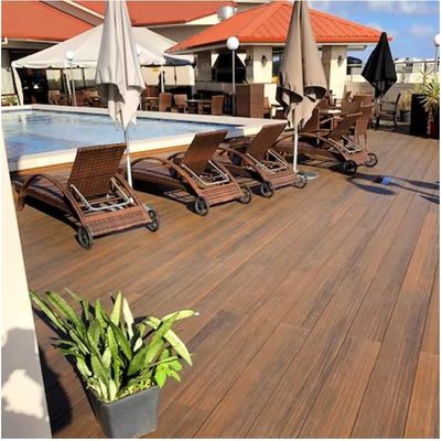 Pavimenti di terrazza in legno liscio di plastica per piscine di diverse dimensioni